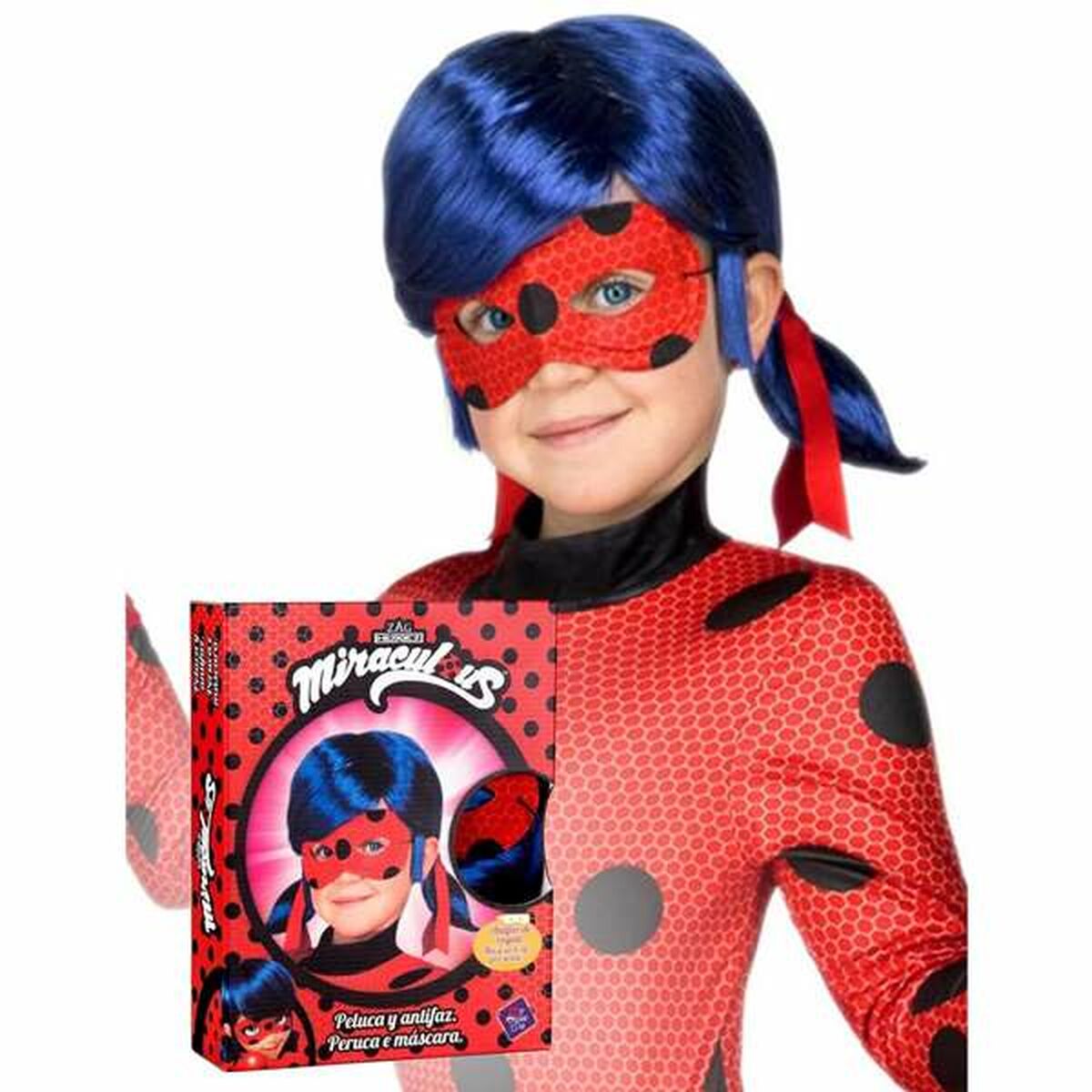 Парик LadyBug Синий Маска